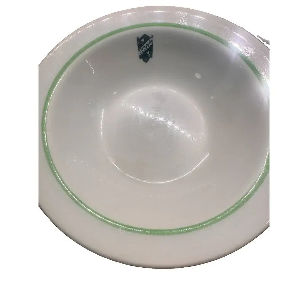 VTG Shenango China Schroeder Hotel Set Of 3 Green Crest Soup Cereal Bowl 5.75